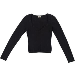 Wilfred Aritzia Women's Medium Sweater Dark Grey Taupe Ribbed